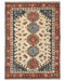 3x5 Beige Kuba Afghan Hand Knotted Wool Area Rug